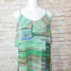 CAbi Green Blouse Size M Spaghetti Straps